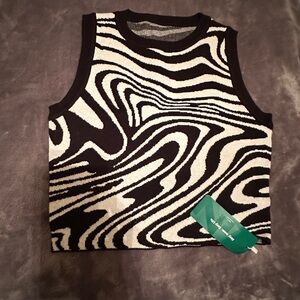 Black & White Zebra Print Knit Tank